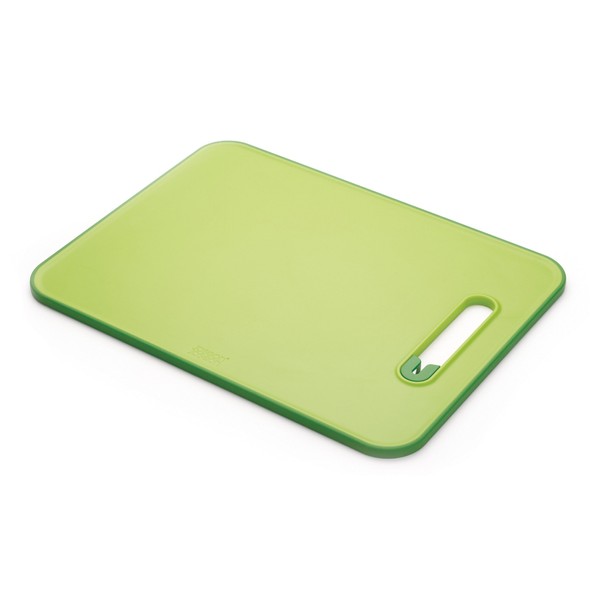 Joseph Joseph Chopping Board with Integrated Knife Sharpener, Large, Slice and Sharpen, Green