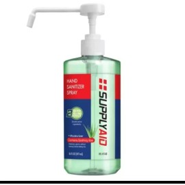 SUPPLYAID 80% Alcohol Hand Sanitizer Gel with Aloe - 16 Oz