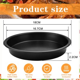 ANTHYTA 4 Stücke Pie Tin Pizzaform Rund Ø18cm Pizzablech Carbonstahl Tarteform Antihaftbeschichtet Pizzabackbleche Set Kuchenblech Rund Backblech Quiche Backform für Pizza Käsekuchen Pie Flammkuchen