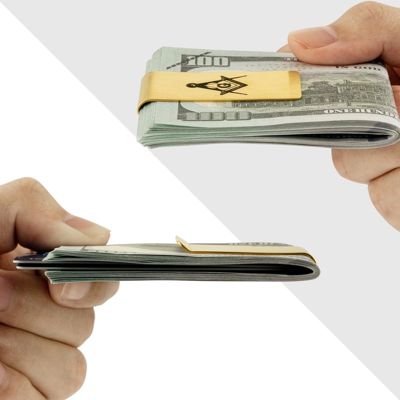 AMITER Masonic Money Clip, Front Pocket Wallet Minimalist Credit Card