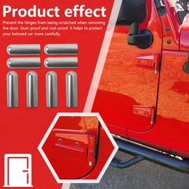 for Jeep 07-25 Door Hinge Pin Bolts Guides Stainless Steel Antidust Rushproof Kits for Jeep Wrangler JK JKU JL JLU Sports Sahara Freedom Rubicon Unlimited & Gladiator JT 2/4-Door,8pcs by BLUE ELF