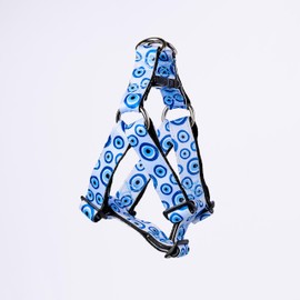 The Animal Shop No Pull Dog Harness, Fully Adjustable Dog Harness, Easy Dog Harness to Put On, Puppy Dog Harness, No Choke, Soft and Safe (Turkish Evil Eye, Small 1" Wide)
