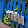 BeSuerte Rustic Antique Mason Jar Organizer Hanging Wall Holder for