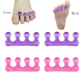 4 Pcs Toe Separators for Pedicure,Toe Separators for Women,Easy Finger and Toenail Polish Grooming,Soft Gel Toe Spacers Pedicure Kit,Pedicure Toe Separators for Separating Toenails or Nails