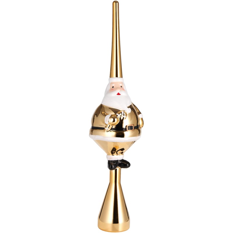 BRUBAKER Christmas Tree Topper Thick Santa - Shiny Christmas Tree