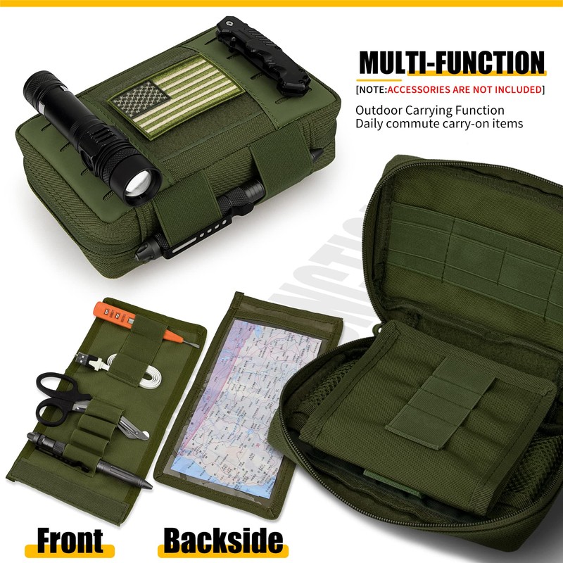 bvya Tactical EDC Utility Pouch, Molle Admin Pouch Horizontal Tool