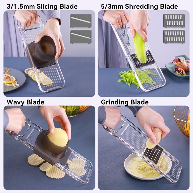 ZKIRON Multifunctional Handheld Mandoline Slicer for Kitchen – Sharp Vegetable
