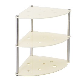3 Tier Desktop Storage Rack Acrylic Metal Countertop Organizer Minimalist Desk Storage Shelf Milky White
