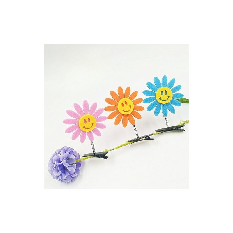Set de 12 Pinzas para Cabello Flor con Resorte y