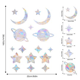 Prism Suncatcher Window, Suncatcher Stickers, Pack of 33 Prism Window Decals, PVC Anti-Collision Stickers, Bird Protection, Rainbow Window Film, Circular Suncatcher Sticker, Decoration
