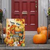 Louise Maelys Fall Thanksgiving Garden Flag with Pumpkins and Birds