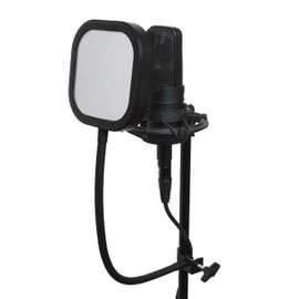 Flex Pro Replaceable Microphone Pop Shield Filter for Recording with Heavy Duty Flexible Goose Neck by Audio Icon (Metal Pop Filter)