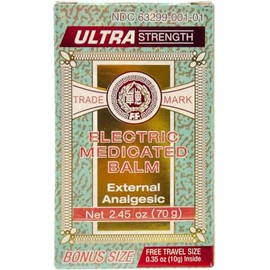Electric Medibalm Net 2.45 oz (70g) Ointments, Creams & Oils,Muscular Aches, Stiff Neck, Headaches, Toothaches, Colds, Stuffy Nose, Insect Bites, Bruises, Sores, Shoulder Sprains