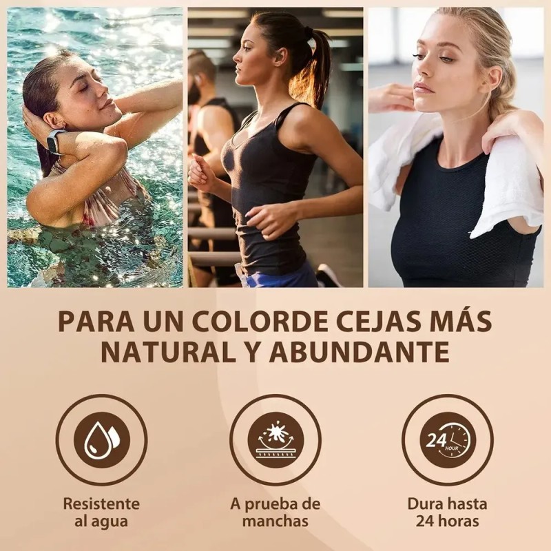 2pzs Tinte De Cejas Waterproof Larga Duración Kit 24h
