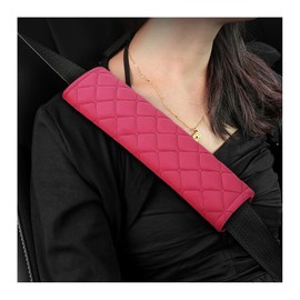 CGEAMDY Car Belt Protector, 2 Pieces, Soft and Comfortable Cushion for Seat Belts, Compatible with All Cars, Seat Belt Protection for Adults and Children (Pink)