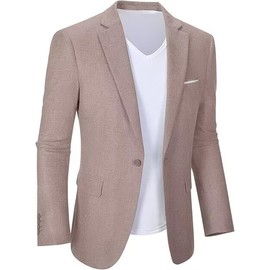 Mens Blazer Casual Sport Jacket Khaki Blazer Men Stylish Suit Jacket Lightweight for Daily XS, Beige