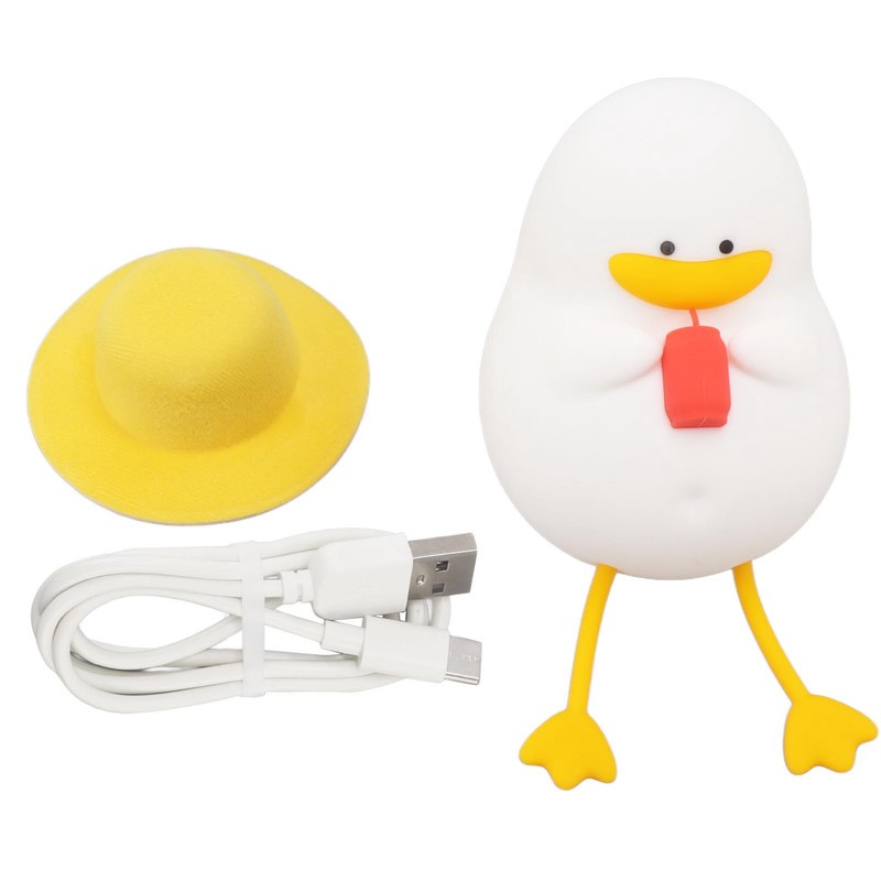 Cute Duck Night Light Warm Light RGB USB Charging Silicone