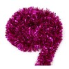 SHATCHI 4Pcs Hot Pink 1.8m/6ft Xmas Metallic Chunky Tinsel Garland
