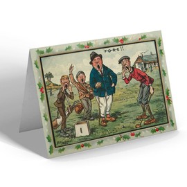 CHRISTMAS CARD - Vintage Golf - F-O-R-E!!