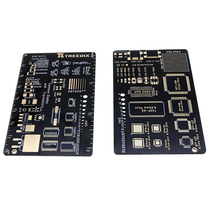 Treedix 2PCS PCB SMD AWG Rulers, USB-Micro LED Blink Rulers