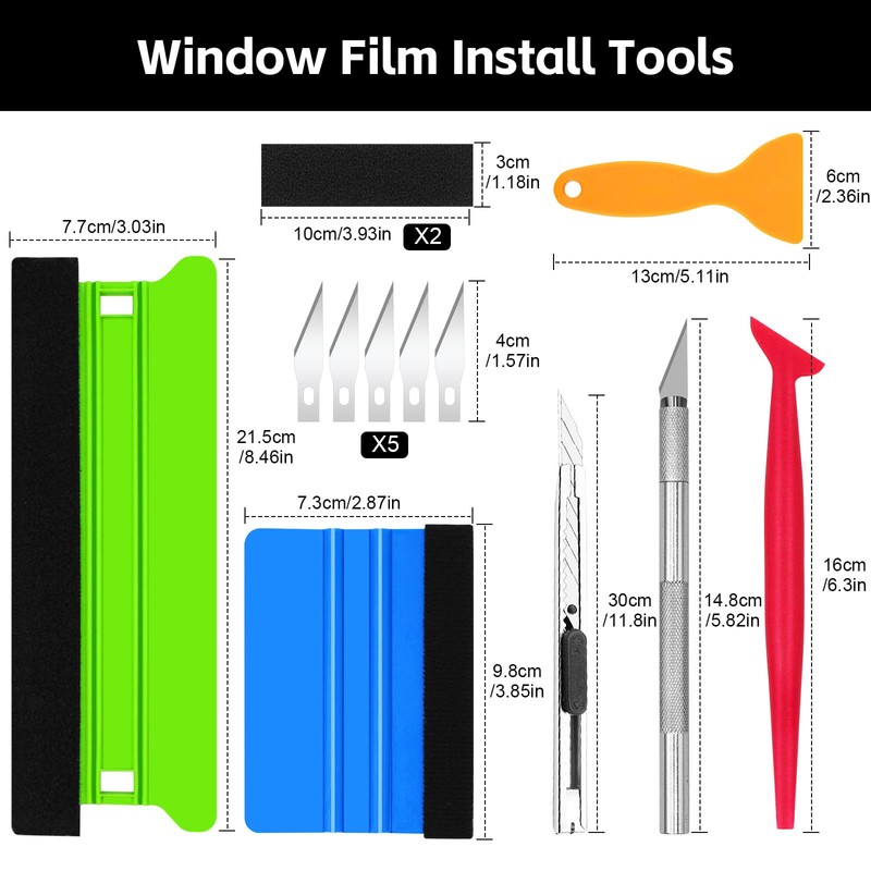 Annickee 9 PCS Vinyl Wrap Tools, Wallpaper Tools Kit With