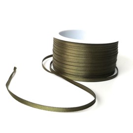 s.dekoda Satin Ribbon 50 m x 3 mm Olive Green Decorative Ribbon Satin
