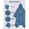 SaphiRose Extra Thick Hooded Rain Poncho Double Layer Waterproof Raincoat