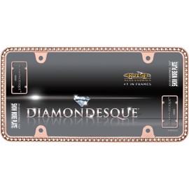 Cruiser Accessories 18000 Diamondesque License Plate Frame, Rose Gold/Clear