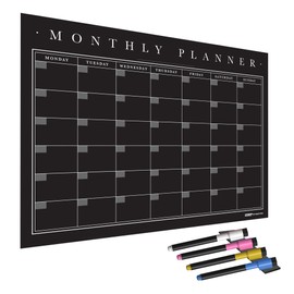 WallTAC A3 Monthly Wall Planner Sticker with Blackboard Pens | Made in The UK | Easy-to-Remove Dry Wipe Calendar or to List for Home and Office [30 x 42cm]