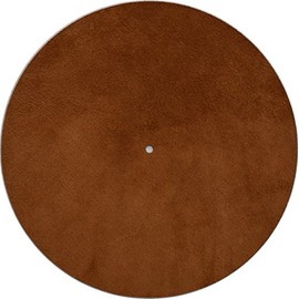 Genuine Leather Turntable Platter Mat - Golden Brown Suede