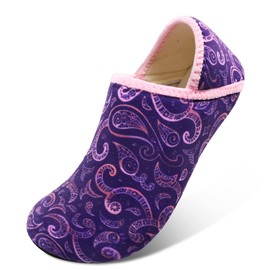 Scurtain Unisex Slippers - Purple/Paint, Size 10-10.5, Non-Slip Rubber Sole, Fit for Men and Women, Travel Slippers