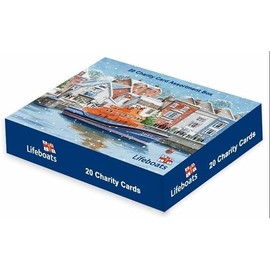 Woodmansterne Artistic Charity Christmas Cards Supporting RNLI Lifeboats - Winter Snowy Coastal Scenes - Eco-Friendly and Recyclable - Box of 20 Cards