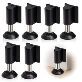 6 Pack Magnetic Door Stoppers, No Drill Invisible Doorstops for Inside Door, Retractable Bottom of Door with Screws and Adhesive Stickers, Heavy Duty Magnetic Doors Catch Holder to Keep Doors Open