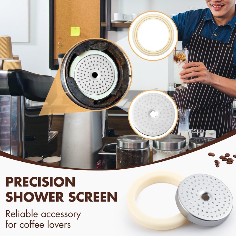 Dunkive Precision Shower Screen with Silicone Steam Ring, Compatible with