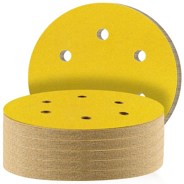 STEBRUAM 50pcs 150mm sanding discs,Sanding Discs Pads for Random Orbital