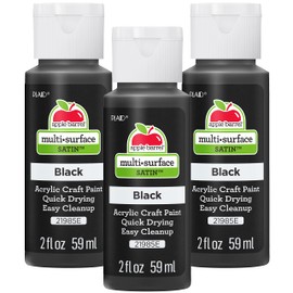 Apple Barrel Acrylic Paint, Black (Pack of 3) 2 oz, 21985EA- (Pack of 3)