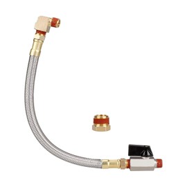 Fenteer Extended Tank Drain Assembly Set 1/4NPT External Thread Brass Adapter Elbow Fitting Drain Valve Set for Air Compressor Parts