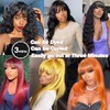Junemet Straight Human Hair Wig with Bangs Wear and Go