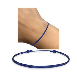 Pulsera delgada de cordón azul marino para hombres, mujeres, adolescentes, unisex, adulto, impermeable, cuerda de nailon para surfista, accesorios de playa de verano, one size - adjustable from 5" to 10" inches, Nailon, Sin gemas.