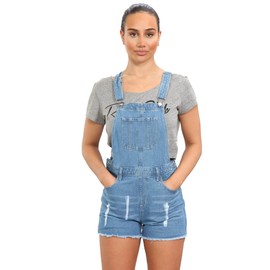 imporio 11 Girls Kids Denim Dungaree Short Length Pinafore Jumpsuit Play Suit UK Size 8Yrs to 14Years (13 Years, Dark Wash)