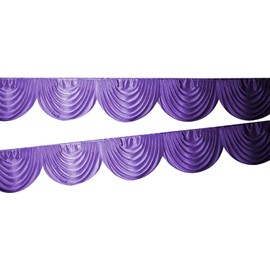 Trimming Shop 3 Metres Detachable Swag for Backdrop Curtain, Purple Ice Silk Pleated Swag for Photography Backdrop, Table Skirt Wedding Decor, Birthday Bridal Shower Christmas Party Decoration