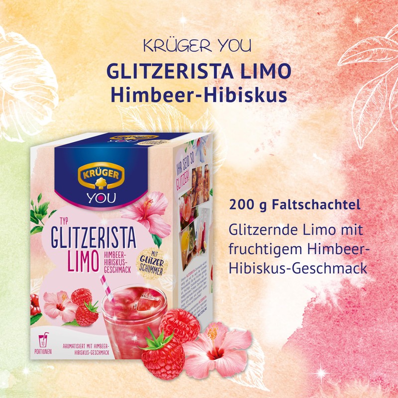 Krüger Glitzista Limo Raspberry Hibiscus, 200 g (10 x 20