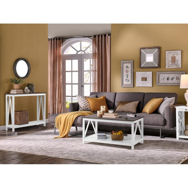 ChooChoo Farmhouse Console Table, Rustic Vintage Narrow Sofa Table for