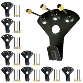 5WYOUKE Wall Hanging Hooks with Nails, 10 Pieces, Load Capacity Approx. 75.0 lbs (34 kg), Strong, Push Tack Hook, Pin Hook, Stylish, Large, Inconspicuous Hook, For Plasterboard, Wood Walls, Hanging Hardware for Frame Display, Multi-functional Hooks