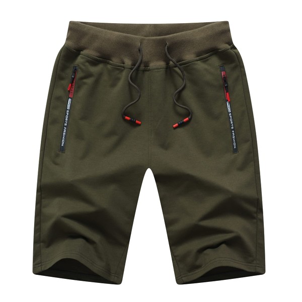 Tansozer Men's Shorts with Pockets, Green 05