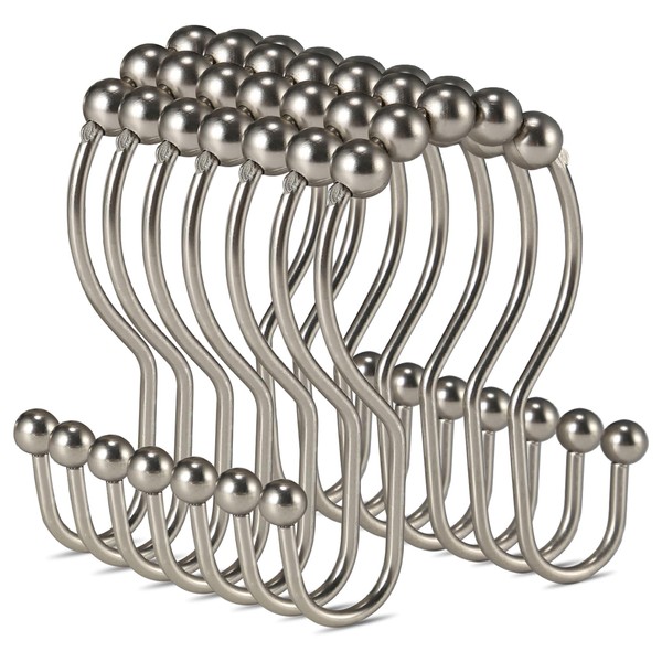 Goowin Shower Curtain Hooks, Rust Resistant Shower Curtain Rings Metal