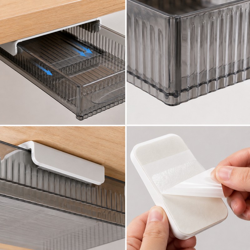 Under Desk Storage Drawer Organizer Set for Office & Home