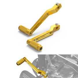 NICECNC Gold CNC Gear Shift Lever Gear Lever Aluminum Compatible with Harley Police Road King FLHP 2021-2024, Road Glide Limited FLTRK 2020-2024, Replacement for 33895-82E, See Fitment