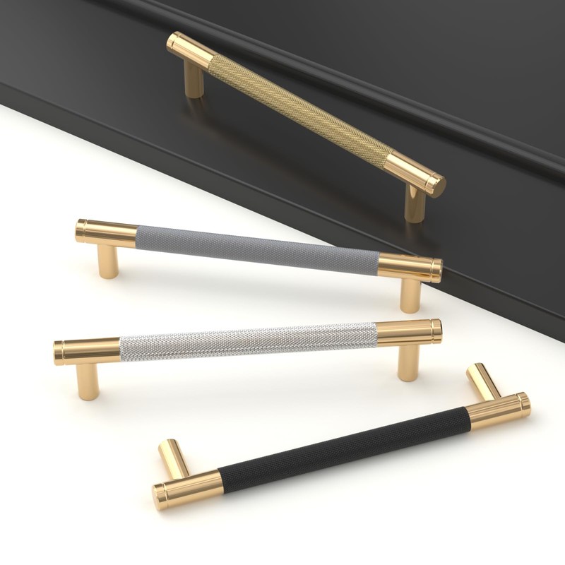 LONTAN 10 Pack Black Kitchen Handles 160mm Black Cupboard Handles