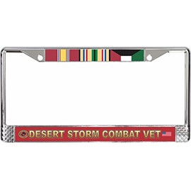 USMC Desert Storm Combat Veteran 3-Ribbon Stack License Plate Frame